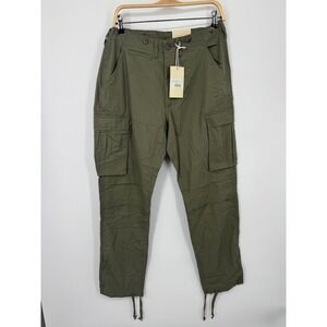 Vintage mnml Cargo Pants Men's 33 Green Straight Leg Pockets Outdoor 100% Cotton